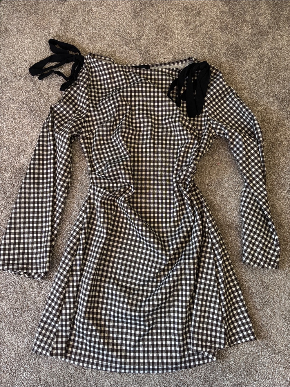 Cider Brown & White Gingham Slip Skirt